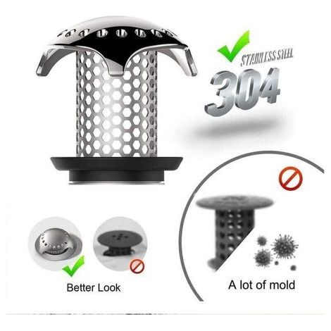 DBBEGK Filtre à Baignoire Attrape Cheveux Filtre en Acier Drain Hair Catcher Inoxydable pour Baignoire Assortissent des Tailles de Drain de-Fei Yu