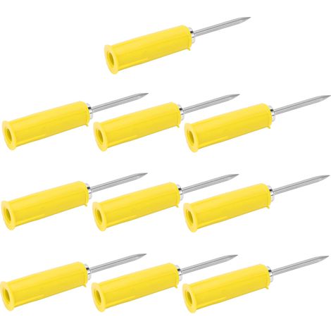 10 pièces Connecteurs Banane Pointe Perçante pour Multimètre, Câbles de Test Isolés PVC 2-4mm, Jaune (1/5)