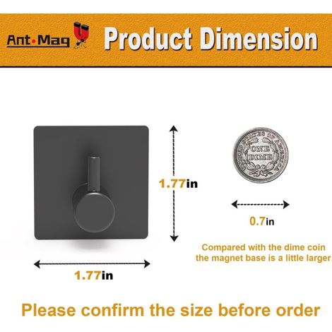 Set di 4 ganci magnetici da parete per appendere chiavi, asciugamani, borse, cappelli, sciarpe e ghirlande su superfici metalliche. (1/3)