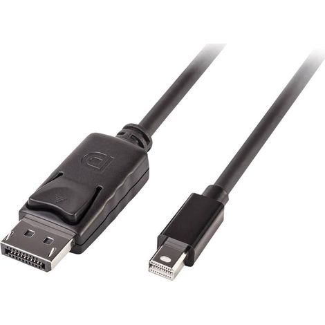 Câbles et adaptateurs audio vidéo LINDY Mini DP to DP Cable black 2m MiniDisplayPort to DisplayPort (1/4)