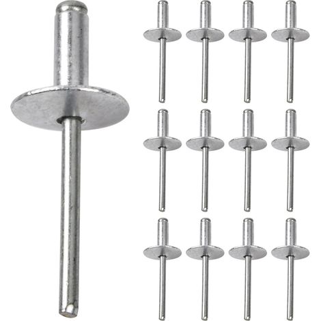 50 Pièces Rivets Aveugles Rivet Pop Aveugle à Tête Bombée en Aluminium Rivets Aveugles en Aluminium avec Grande Bride, pour Tôle, Travail du Bois, Industriel (4,8 16 16mm) (1/5)