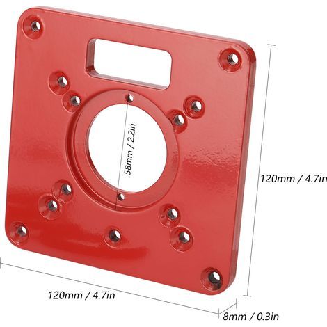 lyrlody Plaque D'insertion de Table de Routeur, Alignement Pratique, Conception Pratique en Alliage en Aluminium, Conception Rouge Vif, Fabriquée par Alliage D'aluminium, Facile à (1/5)