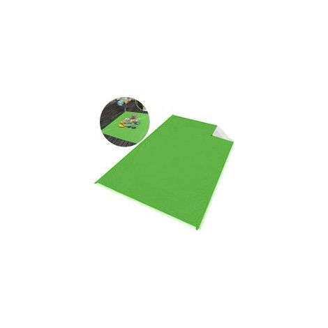 Tapis de pique-nique d'extérieur - 210 x 150 cm, vert militaire, recouvert d'argent (1/5)
