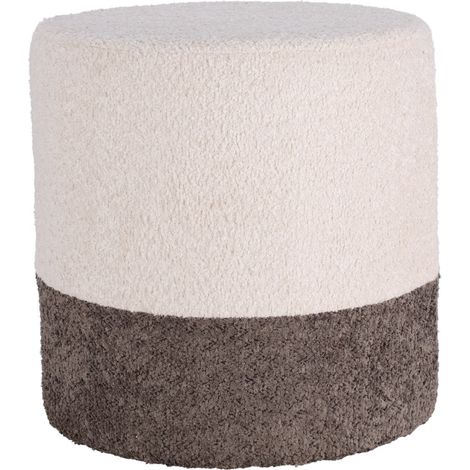 POUF IN TESSUTO, 35CM, COLORE BEIGE/GRIGIO