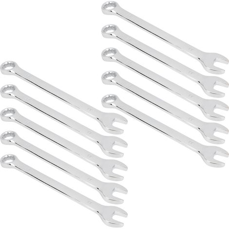 10-teiliges Ratschenschlüssel-Set, Doppelmaulschlüssel 12 mm, Handwerkzeug, Chrom-Vanadium-Stahl (1/5)