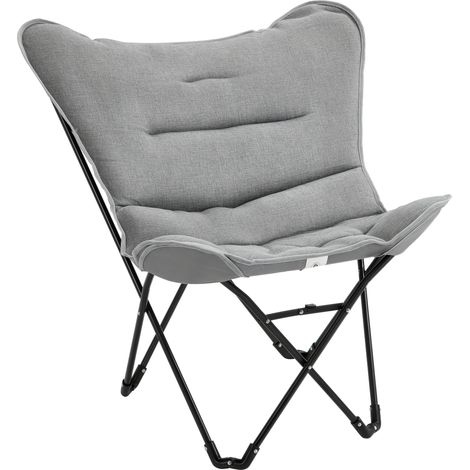 Chaise pliante , chaise de camping pliable, chaise pliante d'extérieur rembourrée, capacité de charge jusqu'à 120 kg, chaise de pêche robuste, chaise de jardin pour le jardin, le camping et la plage