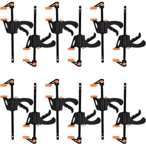 10 Pièces Serres-joints à Une Main ,Pince de Table à cliquet, Pince de serrage à Dégagement Rapide Rapide à Cliquet à Libération, Clamp Barre de Fixation pour Bois, Collier Serrage Plastique (1/4)