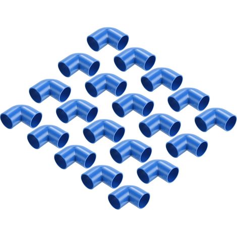 Raccord de Coude à 90 Degrés pour Conduit en PVC de 20 mm, Couleur Bleue, pour Changer de Direction, Idéal pour Étagère en PVC, Tuyau de Jardin, Conduit Électrique - Lot de 30 (1/5)
