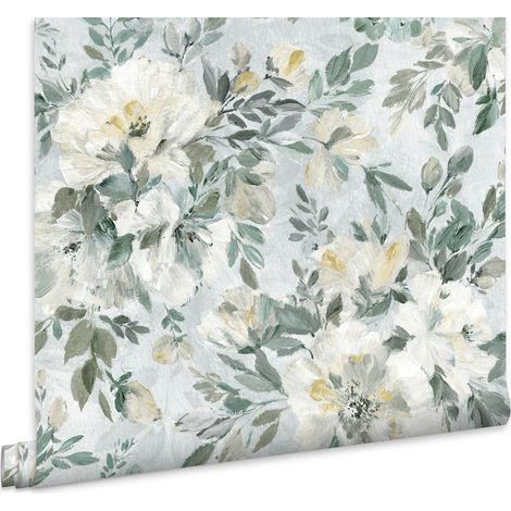 Laura Ashley Vliestapete Elowen Peony Pale Teal 10mx52cm (1/5)