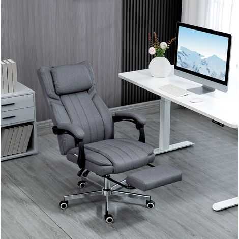 Silla de oficina ergonómica con masaje y reposapiés, reclinable, gris HAVRYA (1/3)
