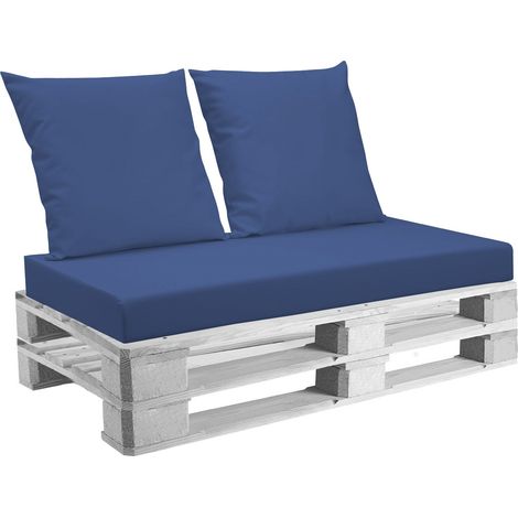 Cuscini per Pallet 120x60 cm Seduta e Schienale in Similpelle Mariotti Belem Blu (1/5)
