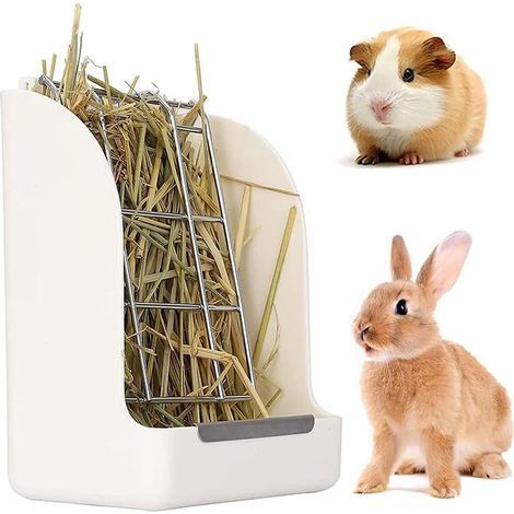 Heuraufe für Kaninchen, Grasfutterspender, Heuraufe für Kaninchen, Heuraufe für Chinchillas, geeignet für Meerschweinchen, Chinchillas, Hamster, Kaninchen, Kleintiere (1/5)