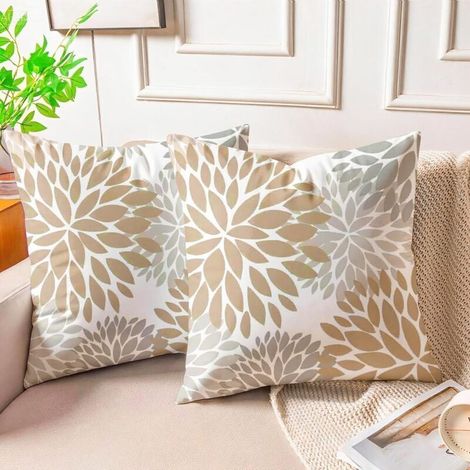 Lot de 2 Housse Coussin Canapé Beige 45 x 45 Housses de Coussin Velours Décoratif Moderne Aesthetic Blanc Taie D'oreiller Decoration pour Chambre Sofa Salon Lit Chaise Maison Jardin Fauteuil Lit (1/4)