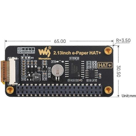 2,13-Zoll-E-Ink-Displaymodul HAT+ 250x122 E-Paper--