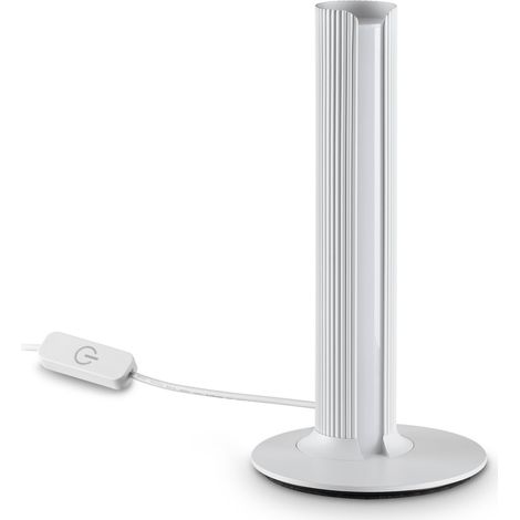 Ideal Lux Lampada da tavolo moderna DORICA 1 luce LED integrato bianco metallo (1/3)