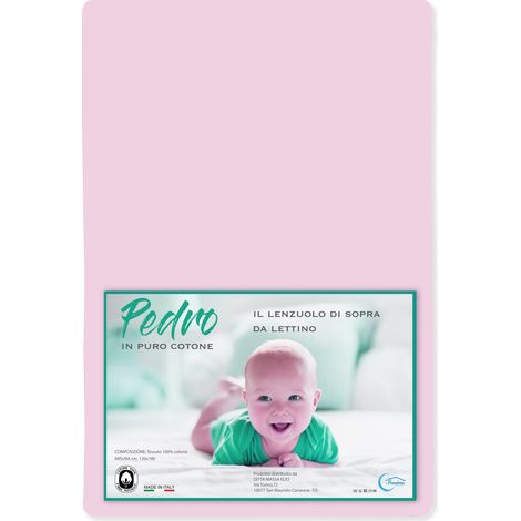 LENZUOLO di sopra PEDRO per lettino BAMBINO TUTTI I COLORI Rosa