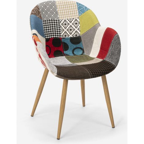 Sillón de comedor patchwork nórdico estudio Finch - Patchwork 3 (1/5)