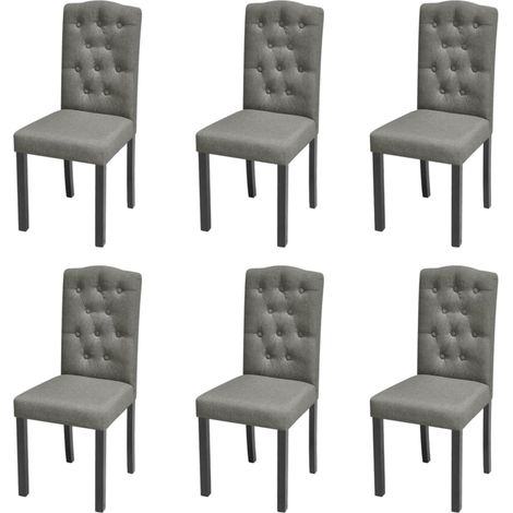Lot de 6 Chaises de salle à manger - Chaises à dîner Gris Tissu BV382942 - BonneVie (1/5)