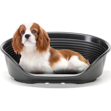 Dog Basket, Breathable Plastic, Non-Slip, 70.5x52x23.5cm, Black, For Dogs and Cats (1/5)