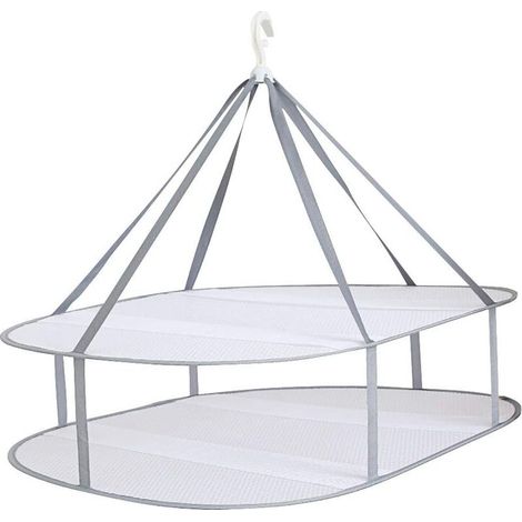 Suspendus séchoir à Pull - Cintre à Maille Pliable à 2 Niveaux - pour Chandail, délicat et Maillot de Bain (1/5)