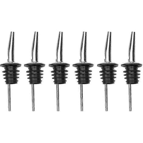 12-teiliges Set klassischer Flaschenausgießer aus Edelstahl mit konischem Ausguss und Gummikappen für Restaurants-6 pieces (1/5)