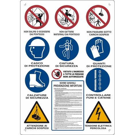 panneau pour chantier 12 symboles 70x90 cm prA vention des accidents