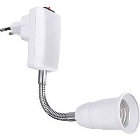 Douille E27 avec Interrupteur pour Lampe Murale Cuisine, AC 220V, Support Lampe Douille E27 à Poser, Spot Lampe Murale sans Fil pour Lampe de Lecture, Lampe de Garage (sans ampoule) (1/4)