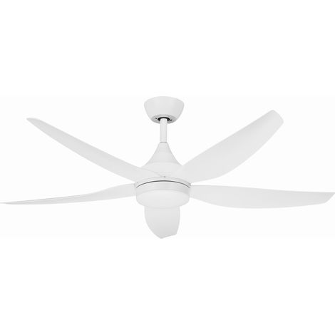 ABRILA - Ventilador DC Elda 18W Blanco 5 Aspas 6 Velocidades Tecnología LED 2250lm Control Remoto con Memoria y Temporizador 144 cm