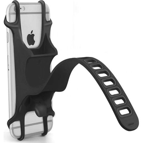 Support Téléphone Vélo - En Silicone Universel - Pour Smartphones 4 À 6 Pouces - Antivibrations - Fixation Rapide Sur Guidon - 1 Pièce (1/5)