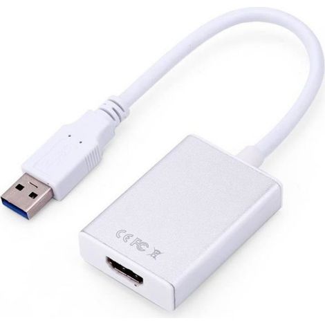 Adaptateur graphique câble convertisseur USB 3.0 vers HDMI pour PC HD 1080p (blanc) (1/4)