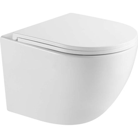 kielle Oudee - WC suspendu compact avec abattant Softclose, Vortex Rimless+, blanc 30102010S-SET1