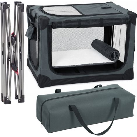 Cage de transport pliable pour chien, avec coussin amovible et lavable, revêtement en tissu Oxford, pour chiens jusqu'à 20 kg, vert armée (1/5)