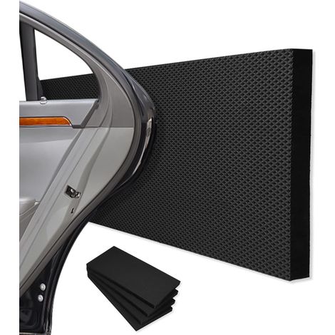 4 Mousse Protection Garage 40 x 20 x 2 cm, Protection Murale pour Le Garage Autocollante, étanche Protection Portiere Voiture pour La Protection Mur de Voiture et de Garage, Noir (1/5)