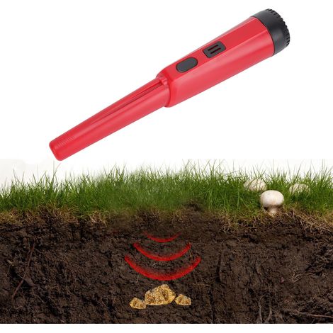 Détecteur de métaux portable pour enfants, avec tige de positionnement rouge, idéal pour la détection rapprochée. (1/5)