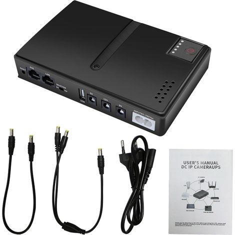 Mini UPS Alimentation sans Coupure, Batterie de Secours USB 18W, Sortie DC pour Caméra Routeur Modem, 5V 9V 12V 15V 24V POE, Prise UE (1/5)