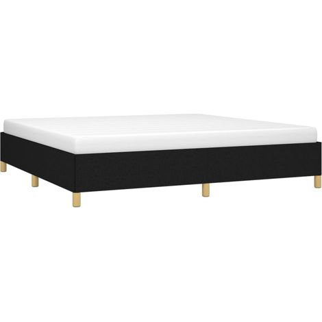 vidaXL Cadre de lit sans matelas noir 200x200 cm tissu (1/5)