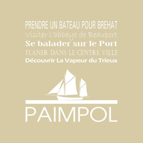 Tableau sur toile Paimpol beige 30x30 cm - Impression sur Toile Murale Décorative - Image imprimée en HD sur Toile - Toile sur Châssis en Bois FSC - Fabriqué en France