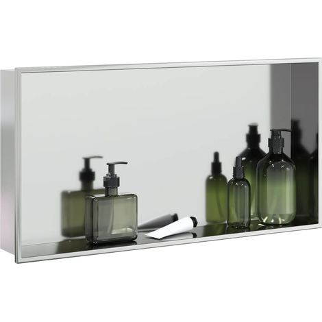 vidaXL Nicchia per Doccia Argento Spazzolato 62x32x9cm in Acciaio
