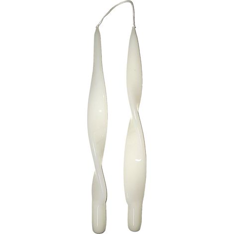 Set 2 candele spirale ondulate bianca centrotavola di natale in cera H31 decorazioni addobbi natalizi tavola casa