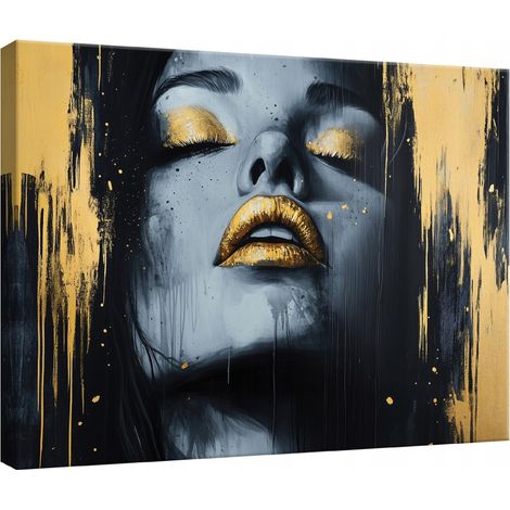 Peinture Murale abstraite femme pour chambre salon cuisine 100x70 (1/3)