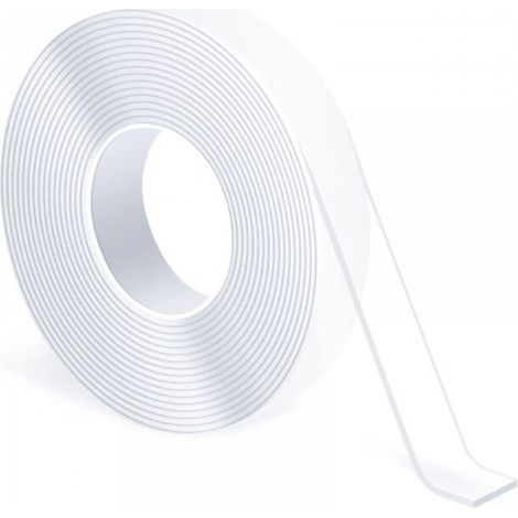 Ruban adhésif double face nano 1 mm d'épaisseur 10 mm de large  1 m de long 1 pièce avec colle magique adhésive transparente pour coller des objets (1/5)