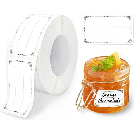 Étiquettes adhésives vierges pour bocaux (3 x 5 cm), 600 pièces, pour congélateur (1/5)