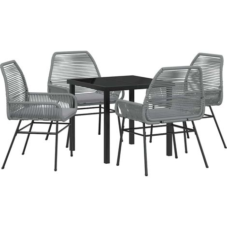Maison Exclusive - Conjunto de Comedor de Jardín 5 pcs Gris ratán (1/5)