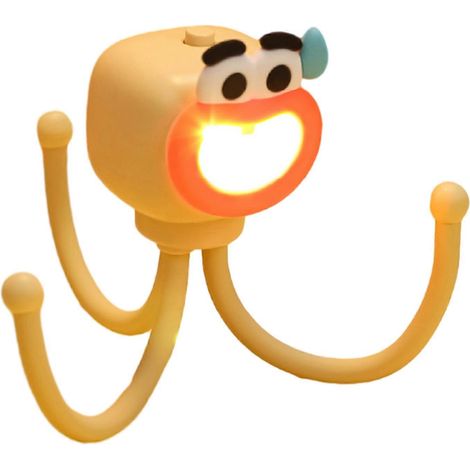 Dessin animé Octopus Desk Lampe – Poseable & Touch Control – pour Veilleuse & Phone Support avec Warm Glow – Jaune (1/5)