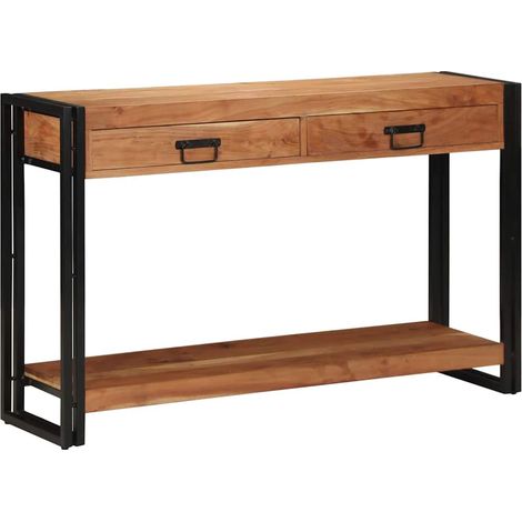 Table console,Table d'appoint,Bout de canapé Marron 120 x 33 x 75 cm Bois d'acacia massif CFW73322 (1/5)