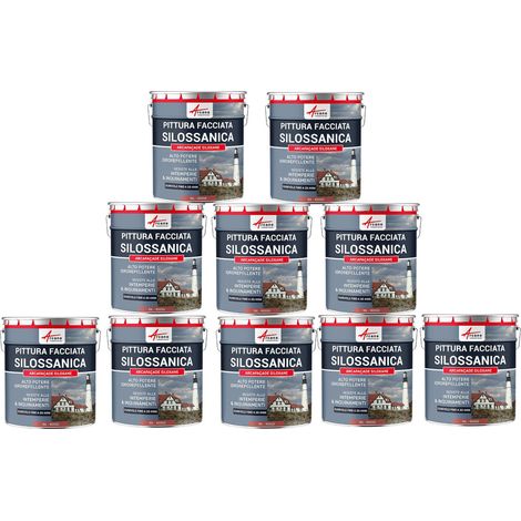 Pittura silossanica per esterni e facciate, ad alto potere idrorepellente - ARCAFAÇADE SILOXANE - 10 x 10 L Rosso - RAL 030 50 40 - ARCANE INDUSTRIES (1/5)