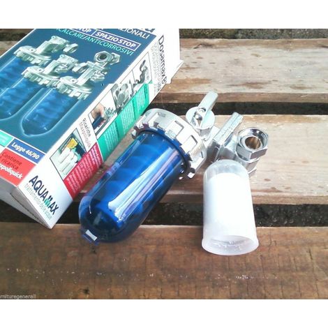 Filtro acqua anticalcare polifosfati aquamax dosamax blu per caldaie e scaldini