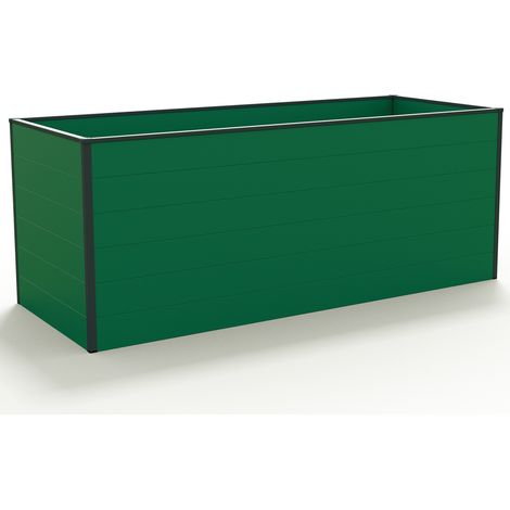 GFP Huerto urbano Jardinera Aluminio Christina - 195 x 77 x 77 cm Estructura estable y resistente a la intemperie con perfiles de cámara hueca de aluminio - verde - Hecho en Austria