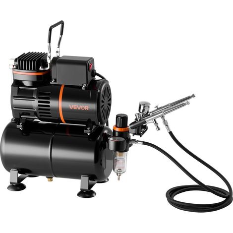 Kit Airbrush 1/6 CV avec compresseur et réservoir, 3 aérographes double action pro, 3 buses, flexible, peinture acrylique, 2 ventilateurs, pour décoration de gâteaux, maquettes, ongles. (1/5)