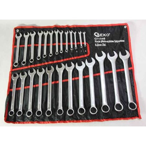 Geko Modèle G11146 Ensemble de 25 clés mixtes chromé